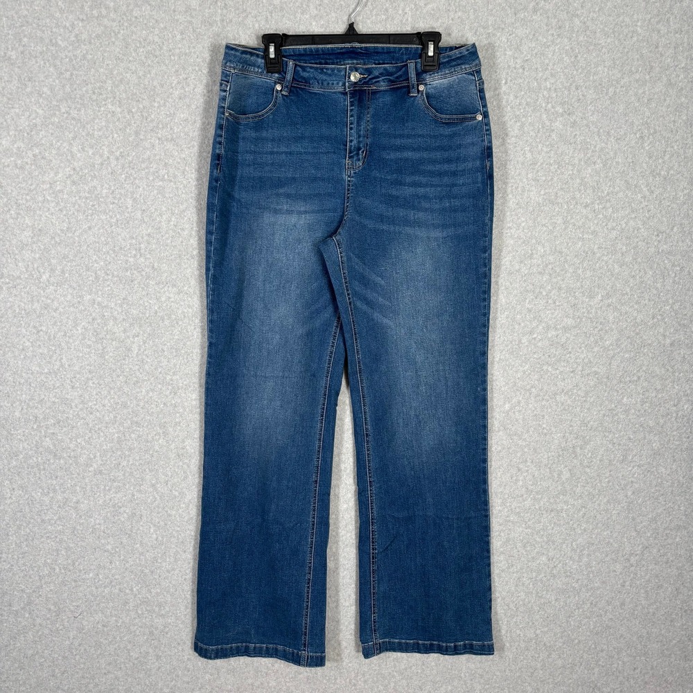 Wide Leg Jeans XLT 34x33 Baggy Loose High Rise Stretch‎ Minimalist Quiet Luxury